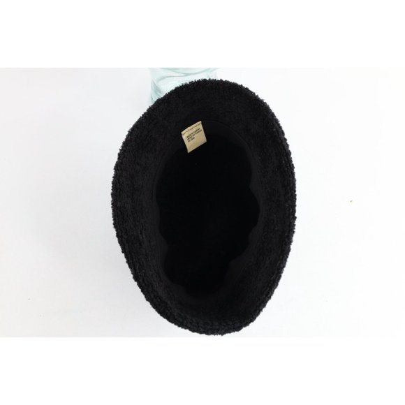Vintage 90s Streetwear Blank Textured Knit Bucket Hat Cap Black Womens One Size main image 4